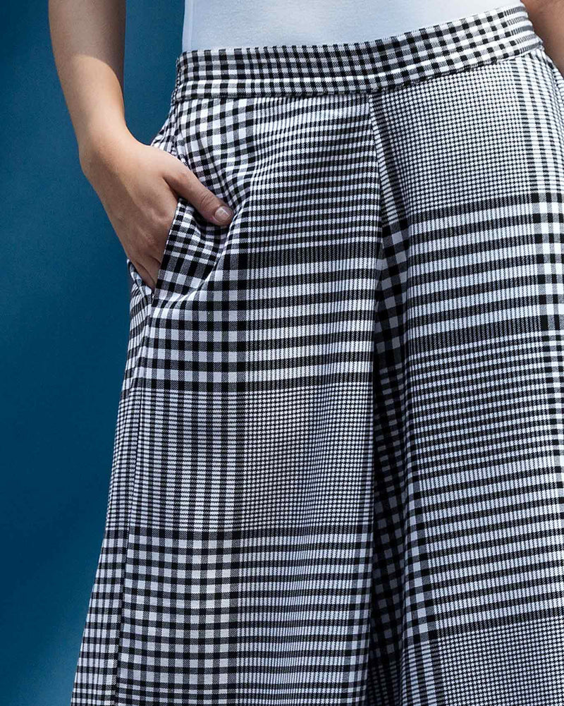 Wide Leg Culotte - White & Black
