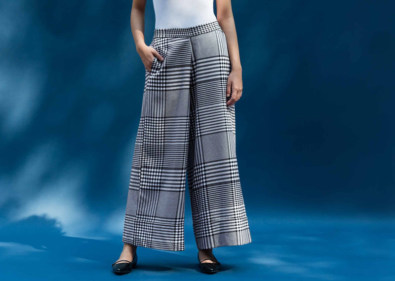 Wide Leg Culotte - White & Black