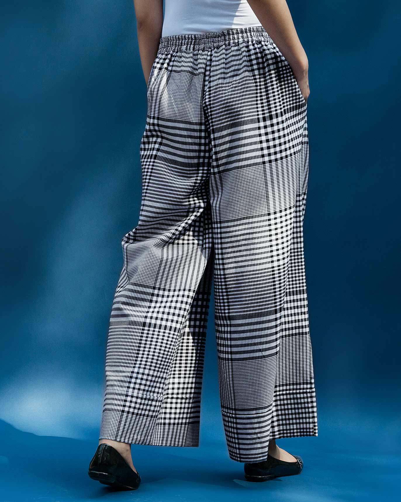 Wide Leg Culotte - White & Black