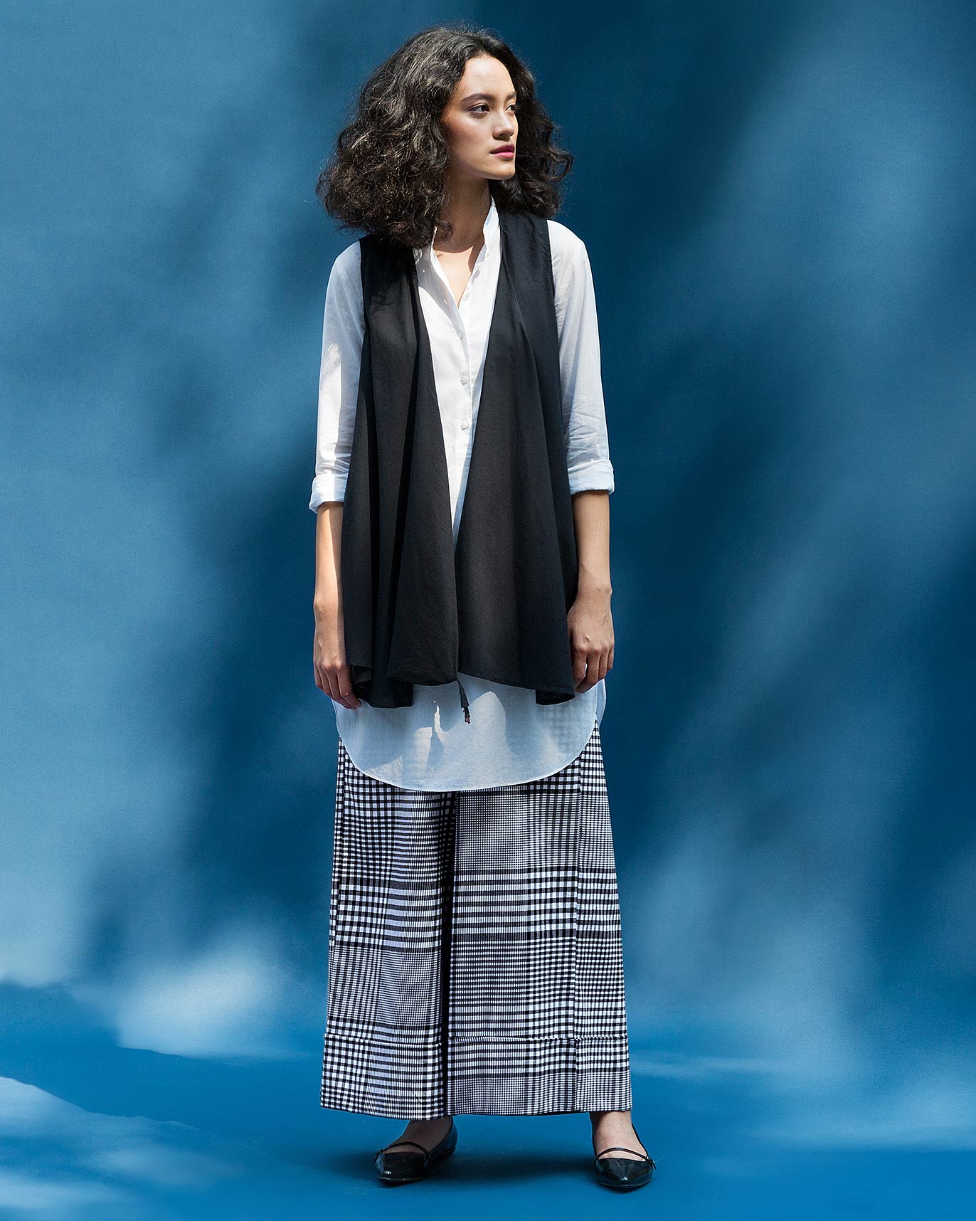 Wide Leg Culotte - White & Black
