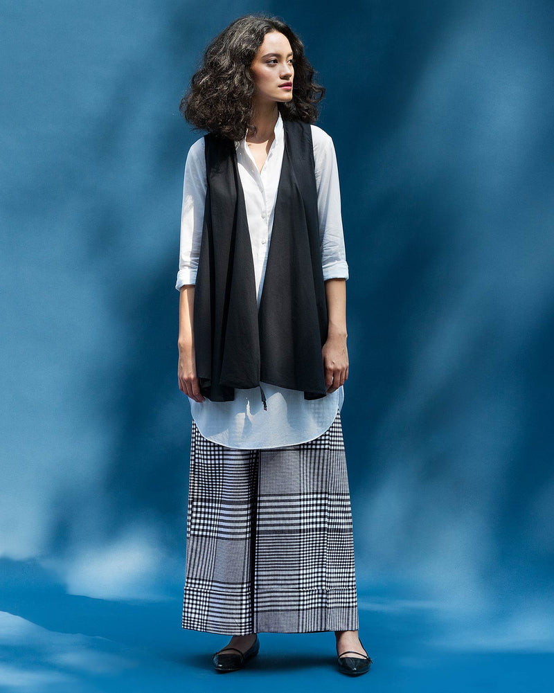 Wide Leg Culotte - White & Black