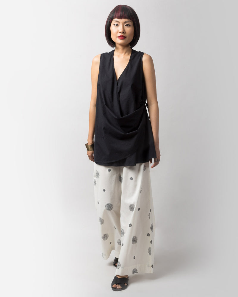 Wrap-front Top - Black