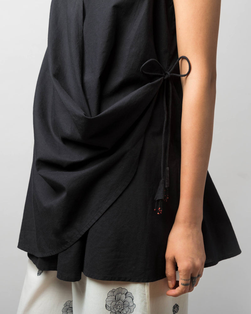 Wrap-front Top - Black