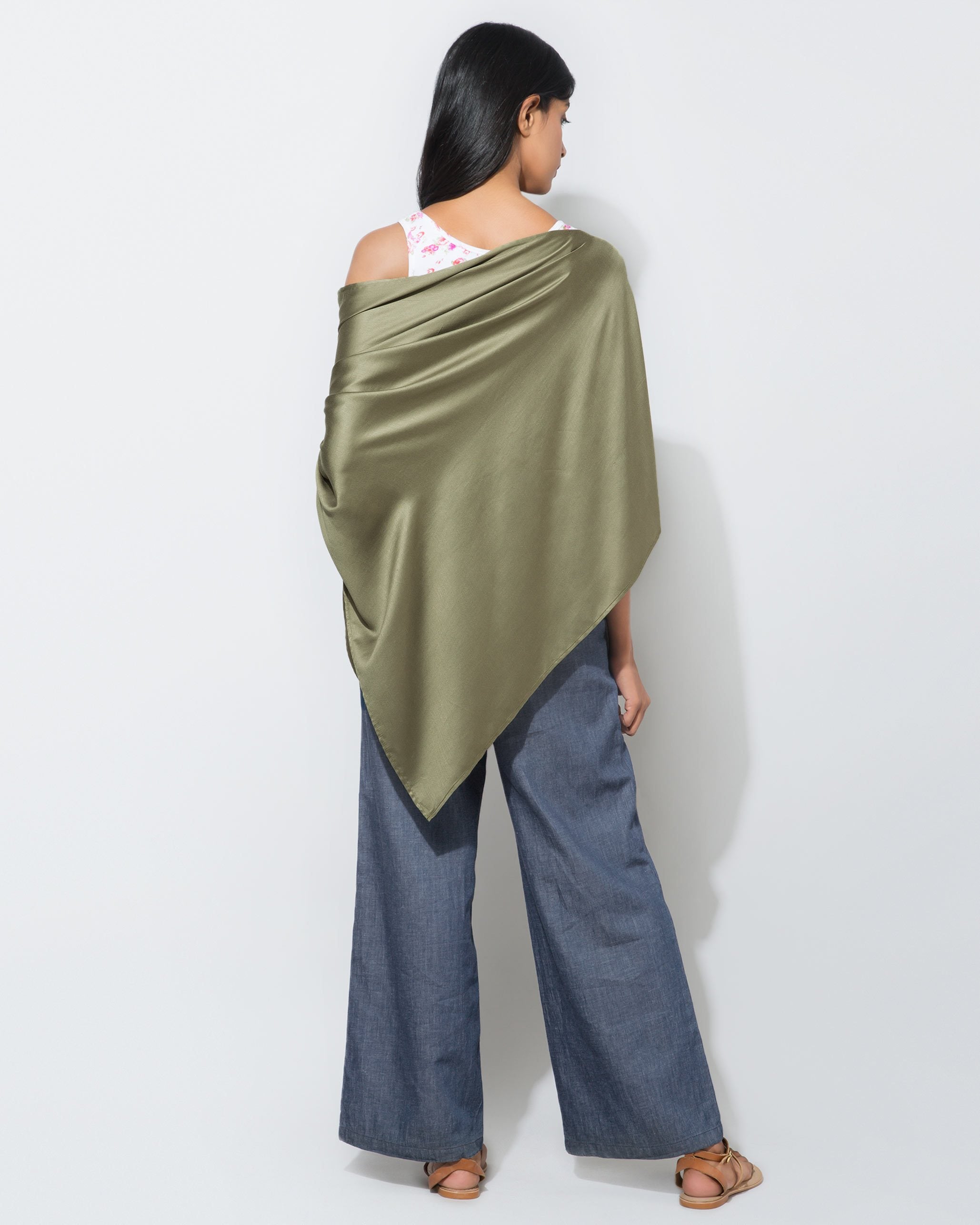 Waterfall Poncho - Olivine