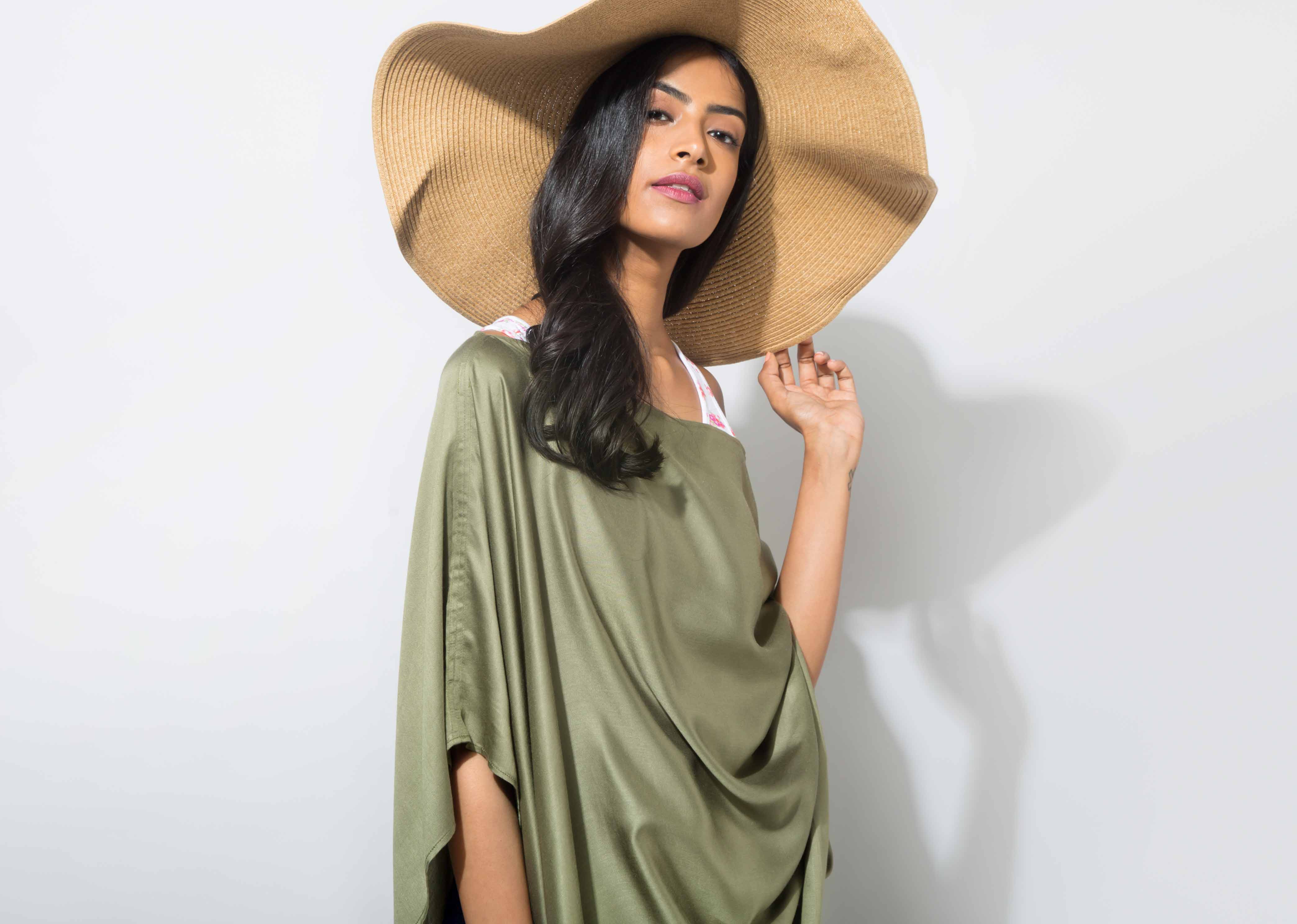 Waterfall Poncho - Olivine