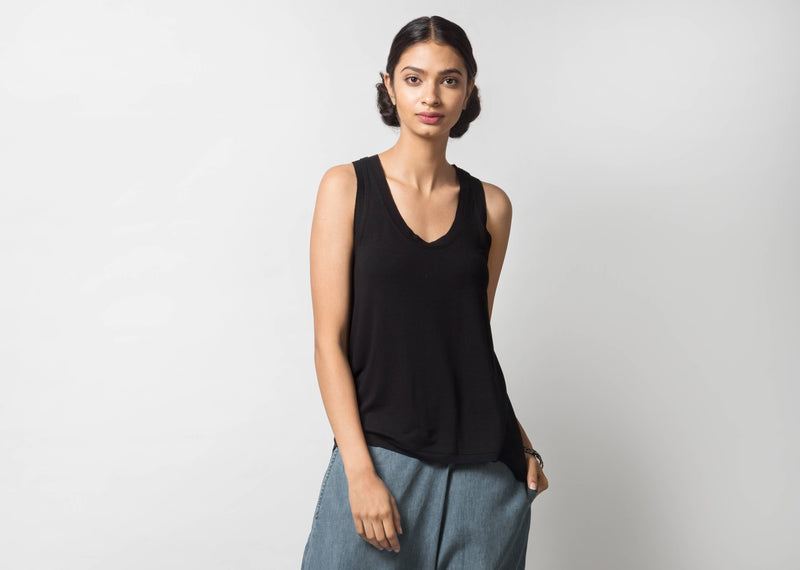 Ukiyo Racerback Tank - Black