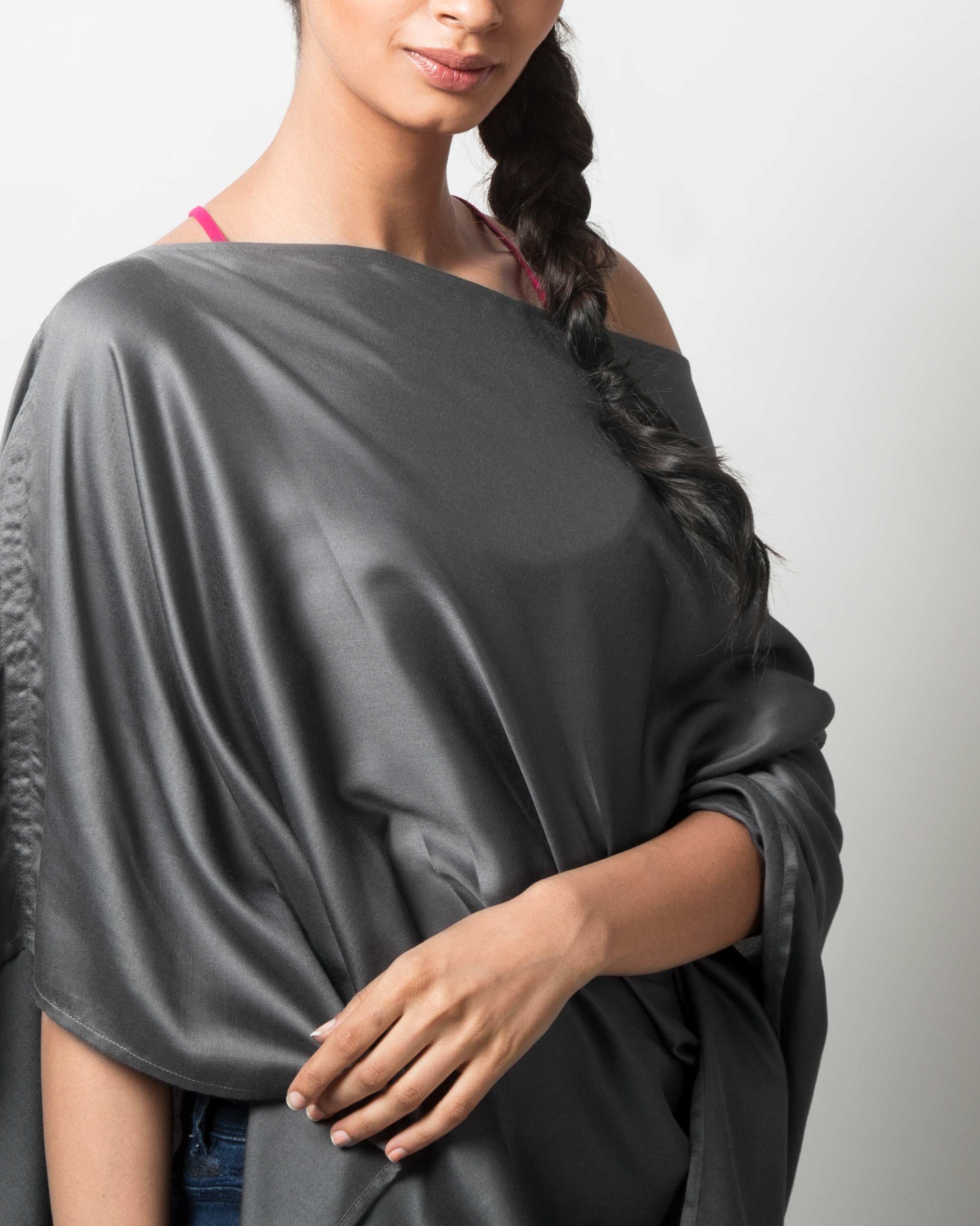 Waterfall Poncho - Charcoal