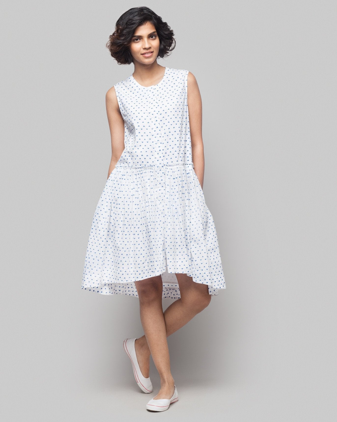 Sora Drop-waist Printed Dress