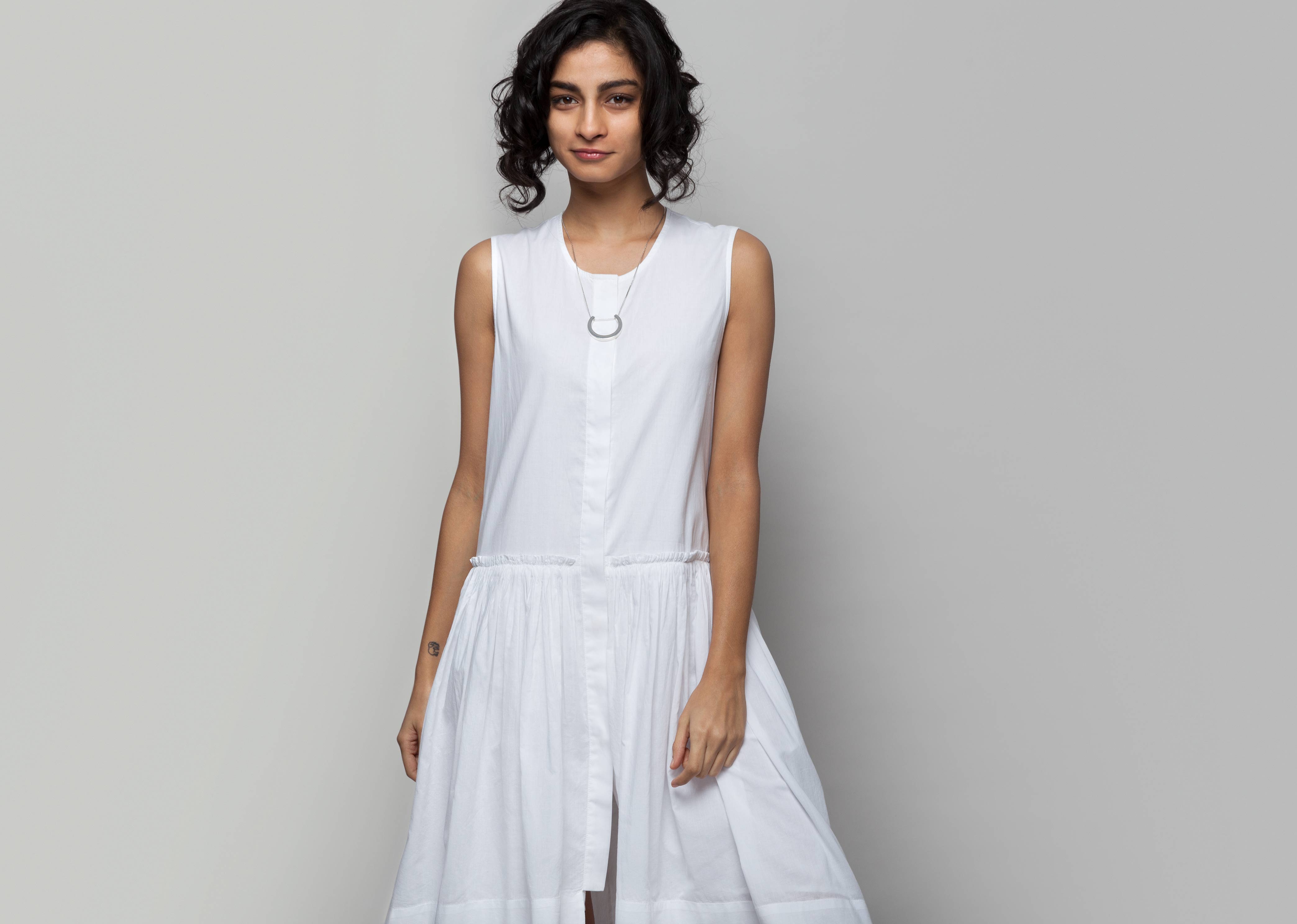 Sora Drop-waist Plain Dress