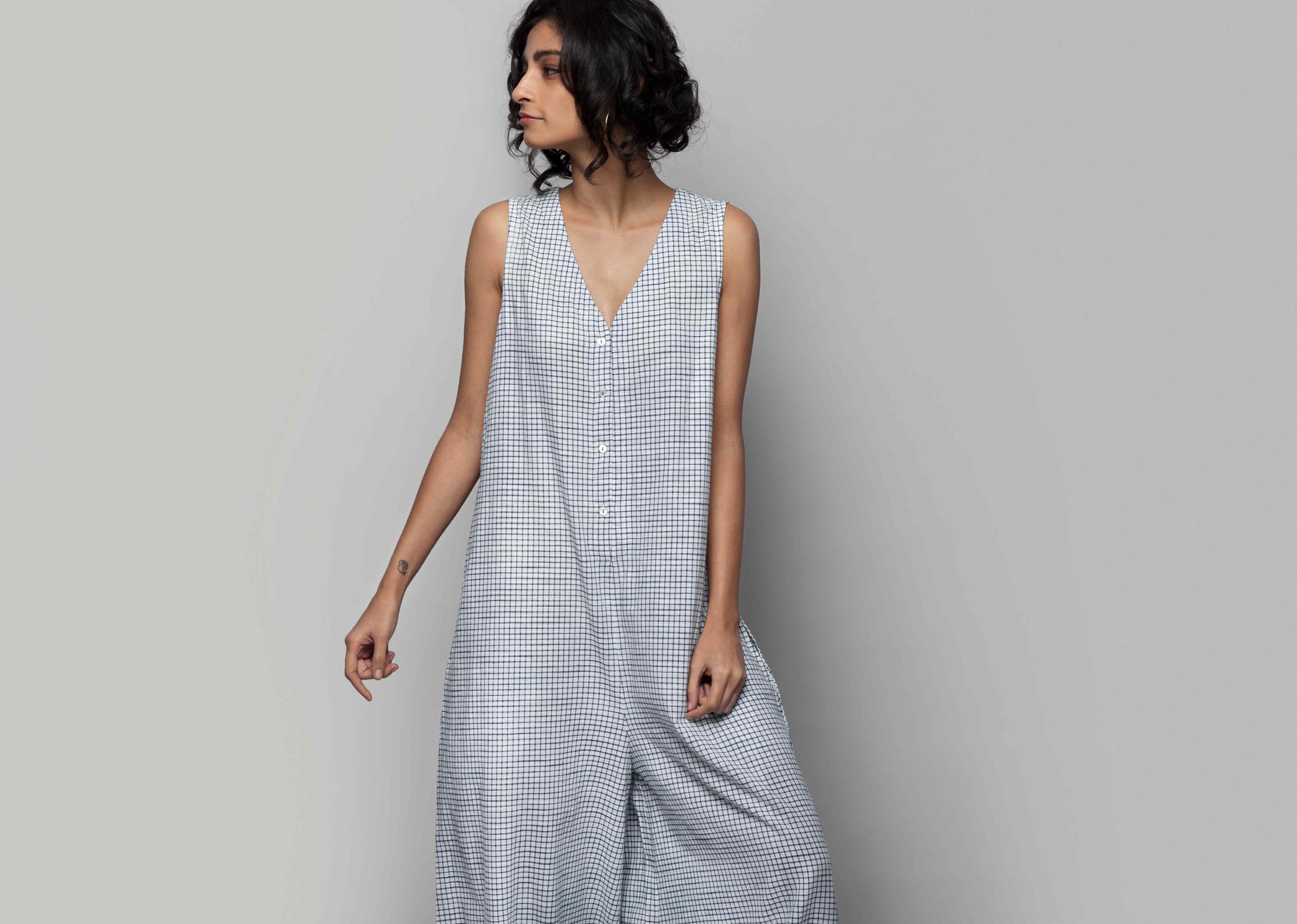 Terado Check Jumpsuit
