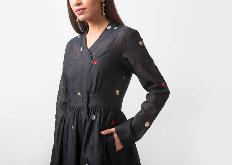 Wrap Kurta - Black