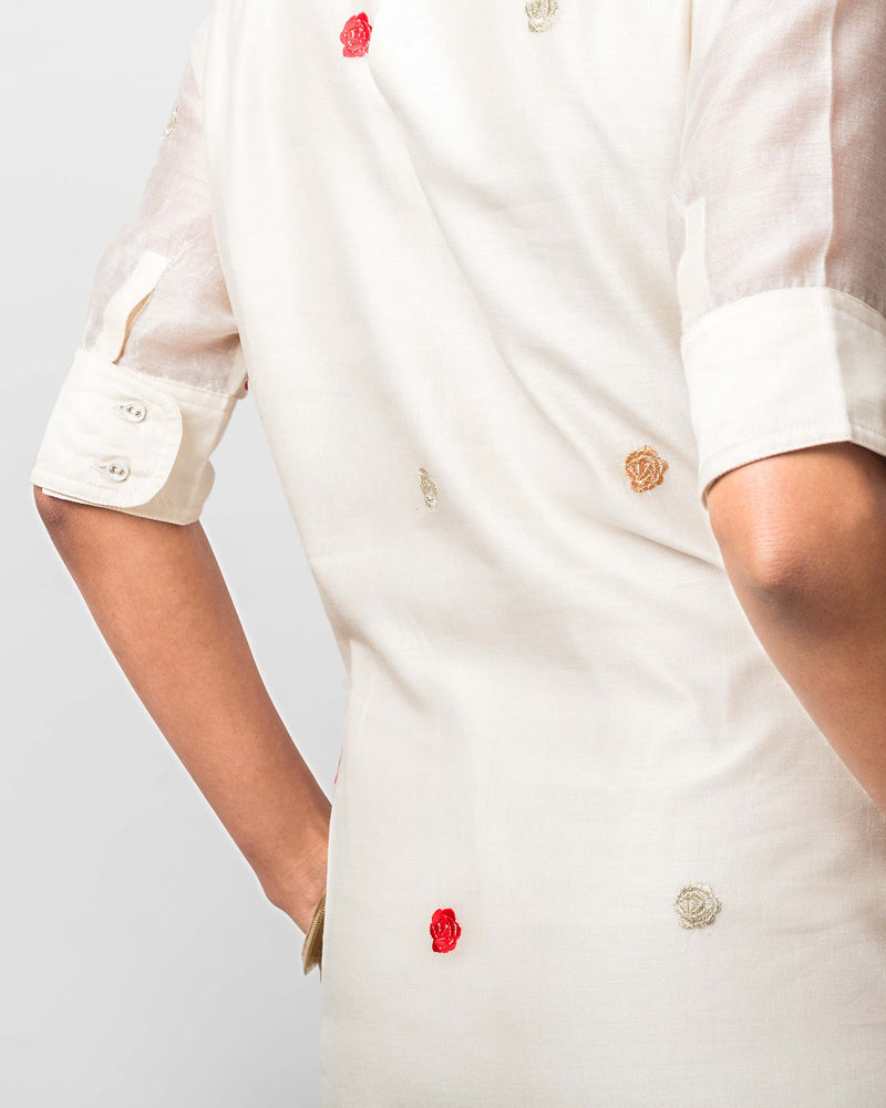 V-Neck Shift Dress - Ivory