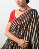 Zari Stripe Sari - Black & Gold
