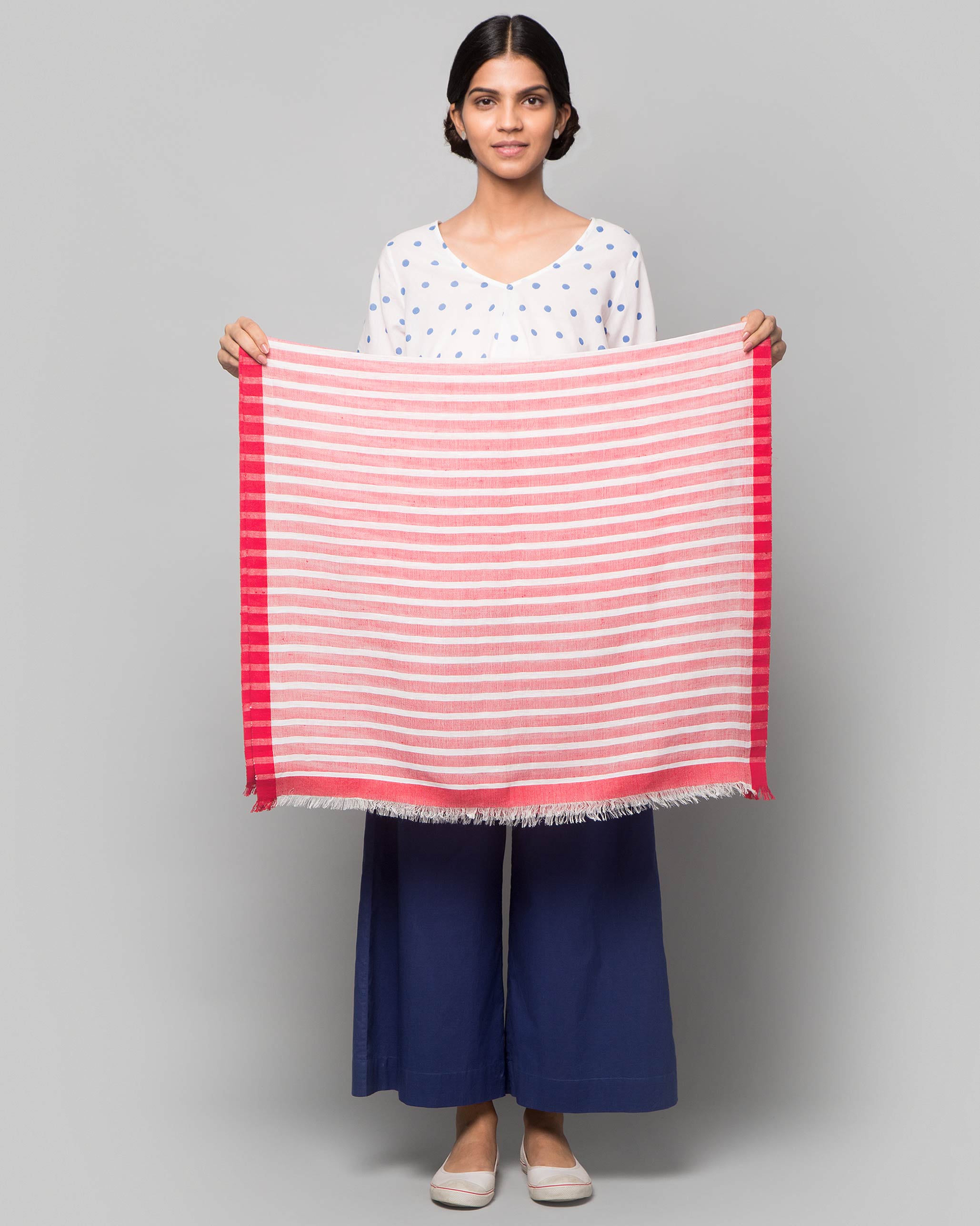 Set It Straight Scarf - Red & White