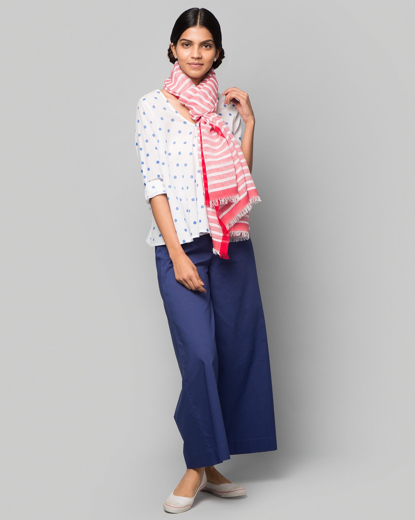 Set It Straight Scarf - Red & White