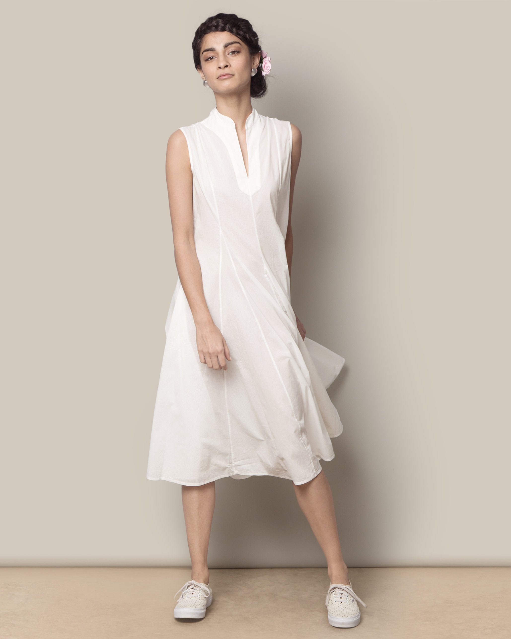 Sleeveless Kurta - Ivory
