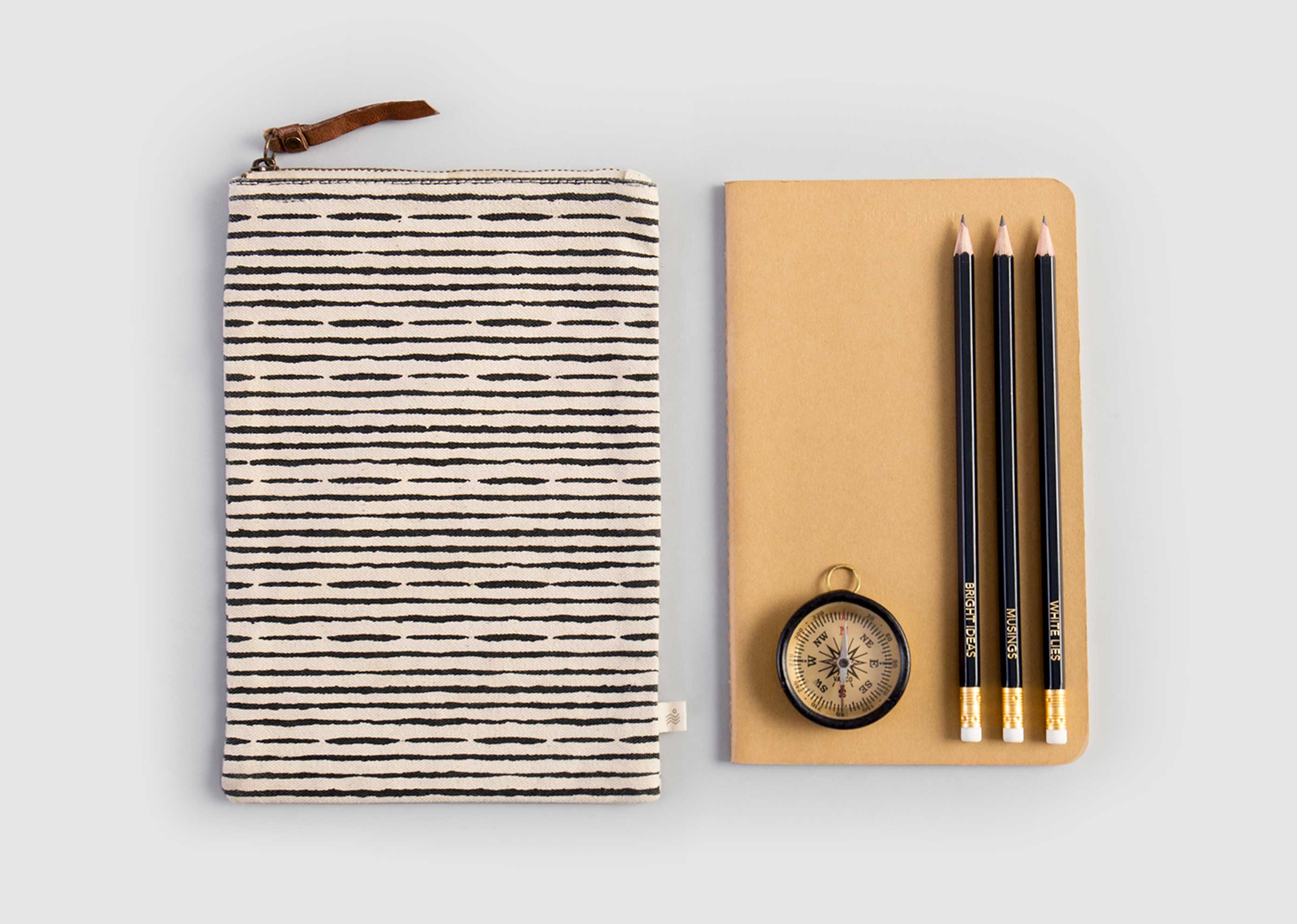 Tora Poche - Charcoal Stripe