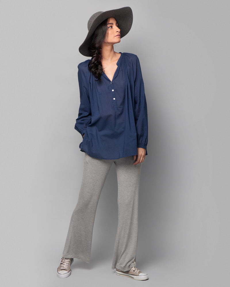 Ukiyo Peasant Top - Indigo