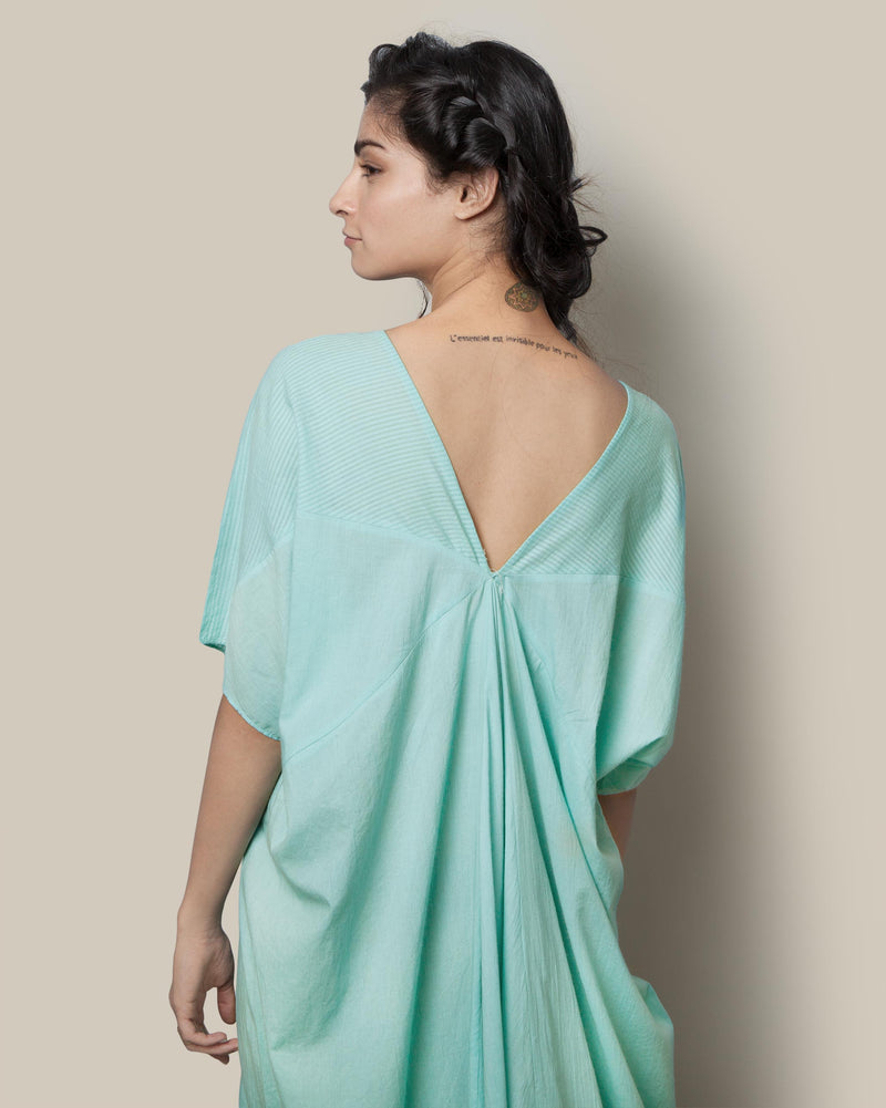 V-Neck Kaftan - Aqua