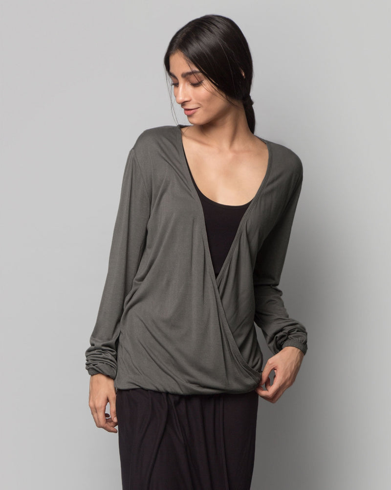 Ukiyo Crossover Top - Charcoal