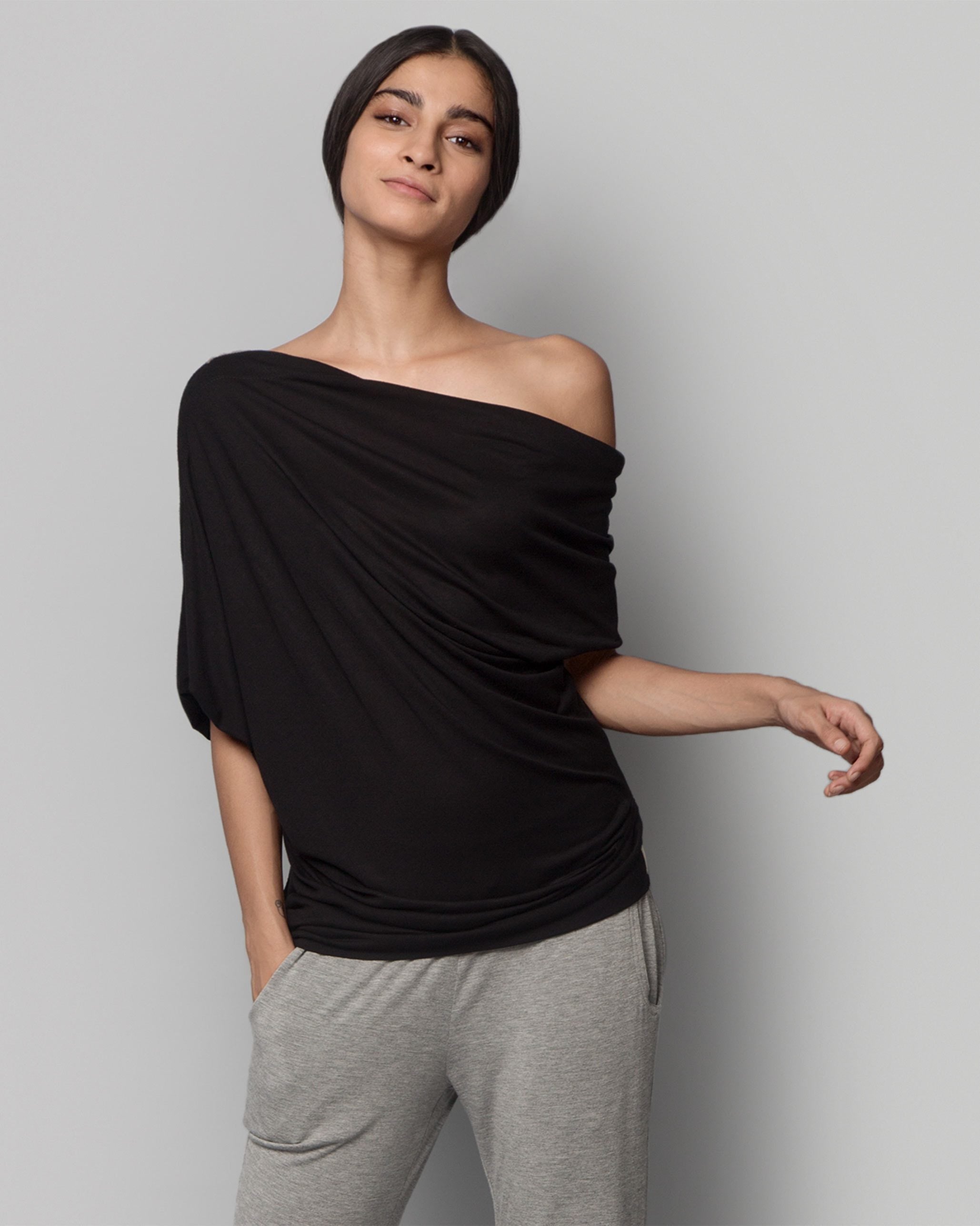 Ukiyo Off-Shoulder Top - Black