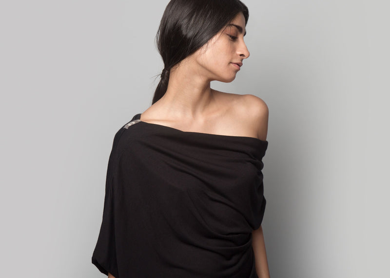 Ukiyo Off-Shoulder Top - Black