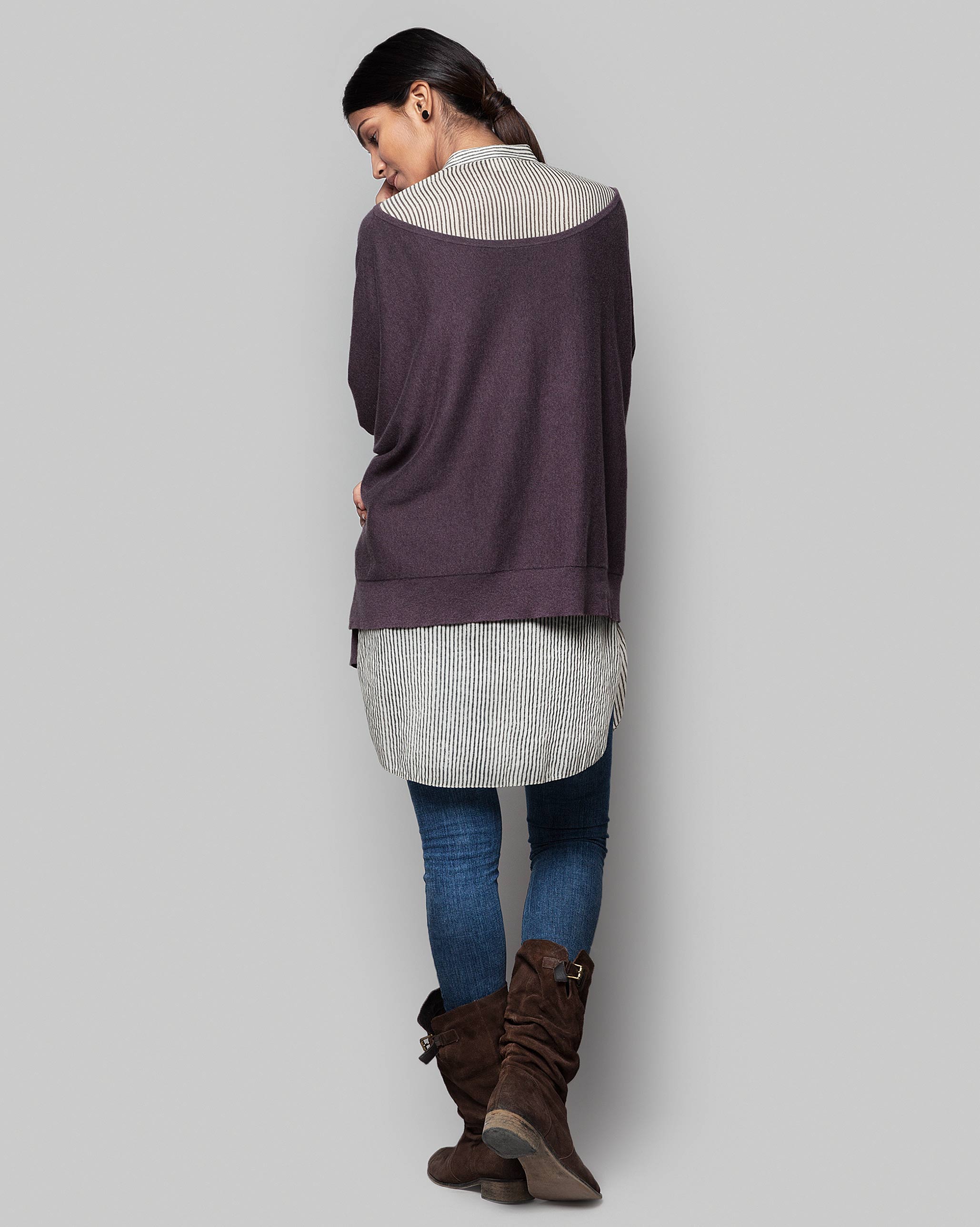 Victoria Boatneck Pullover - Purple