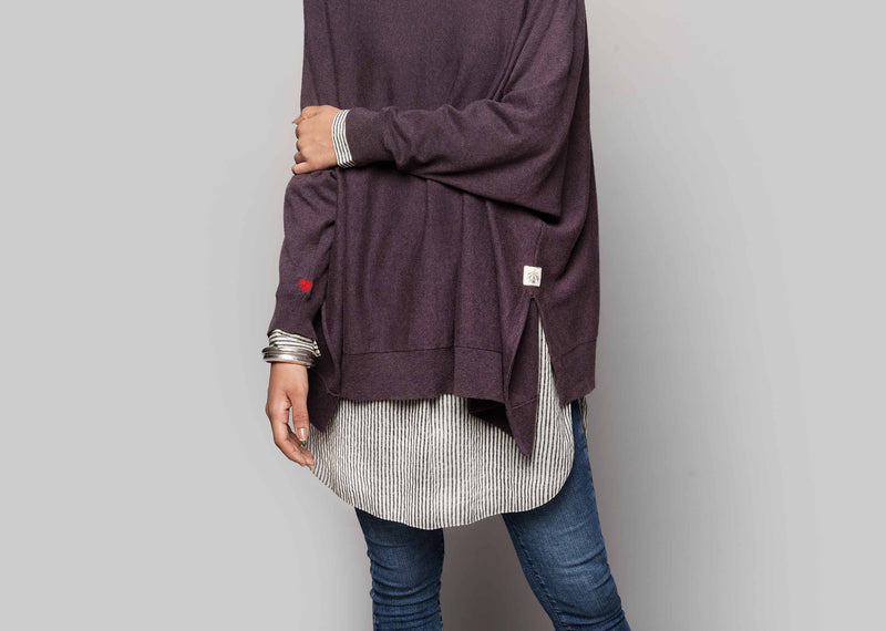Victoria Boatneck Pullover - Purple