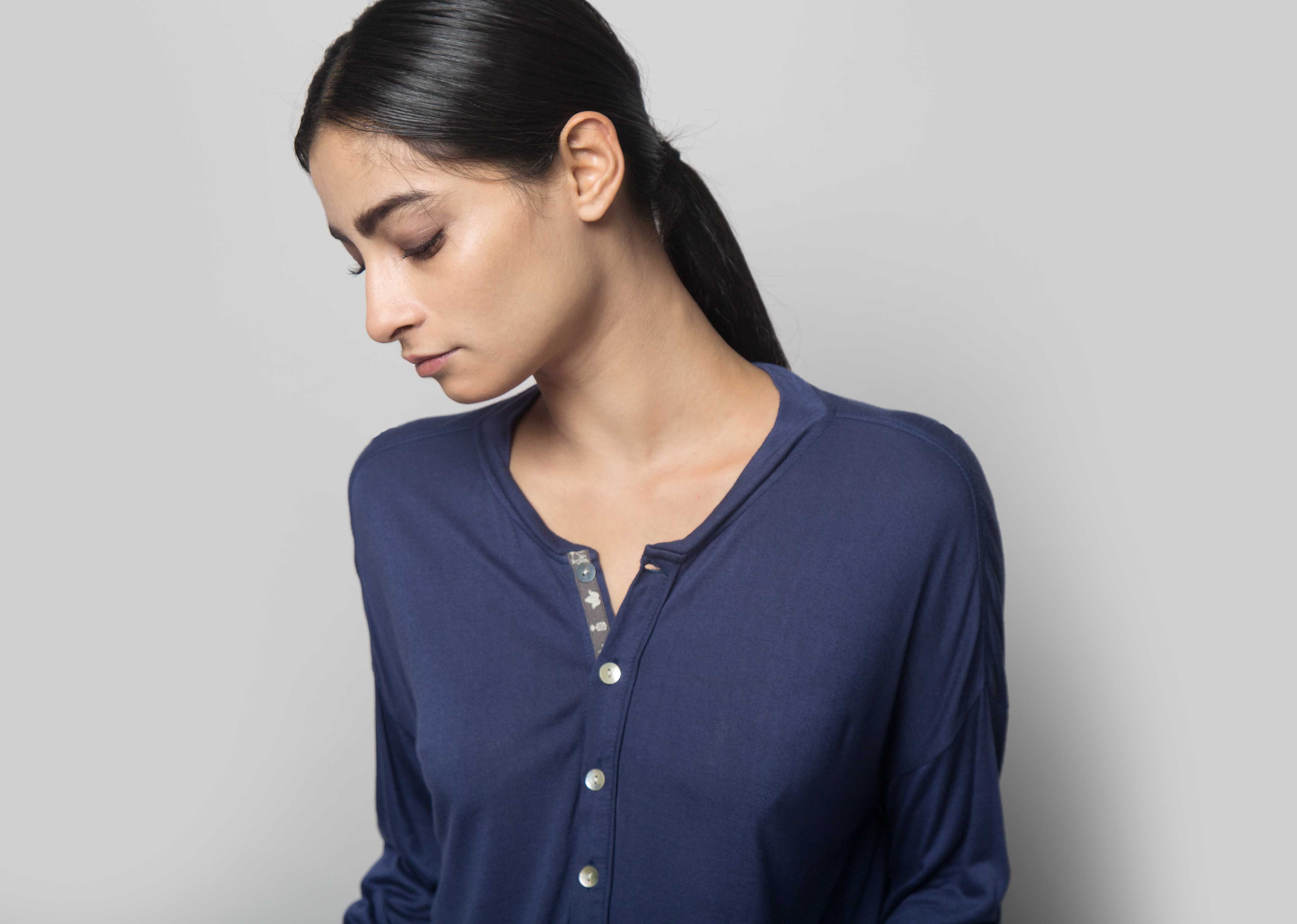 Ukiyo Henley - Indigo