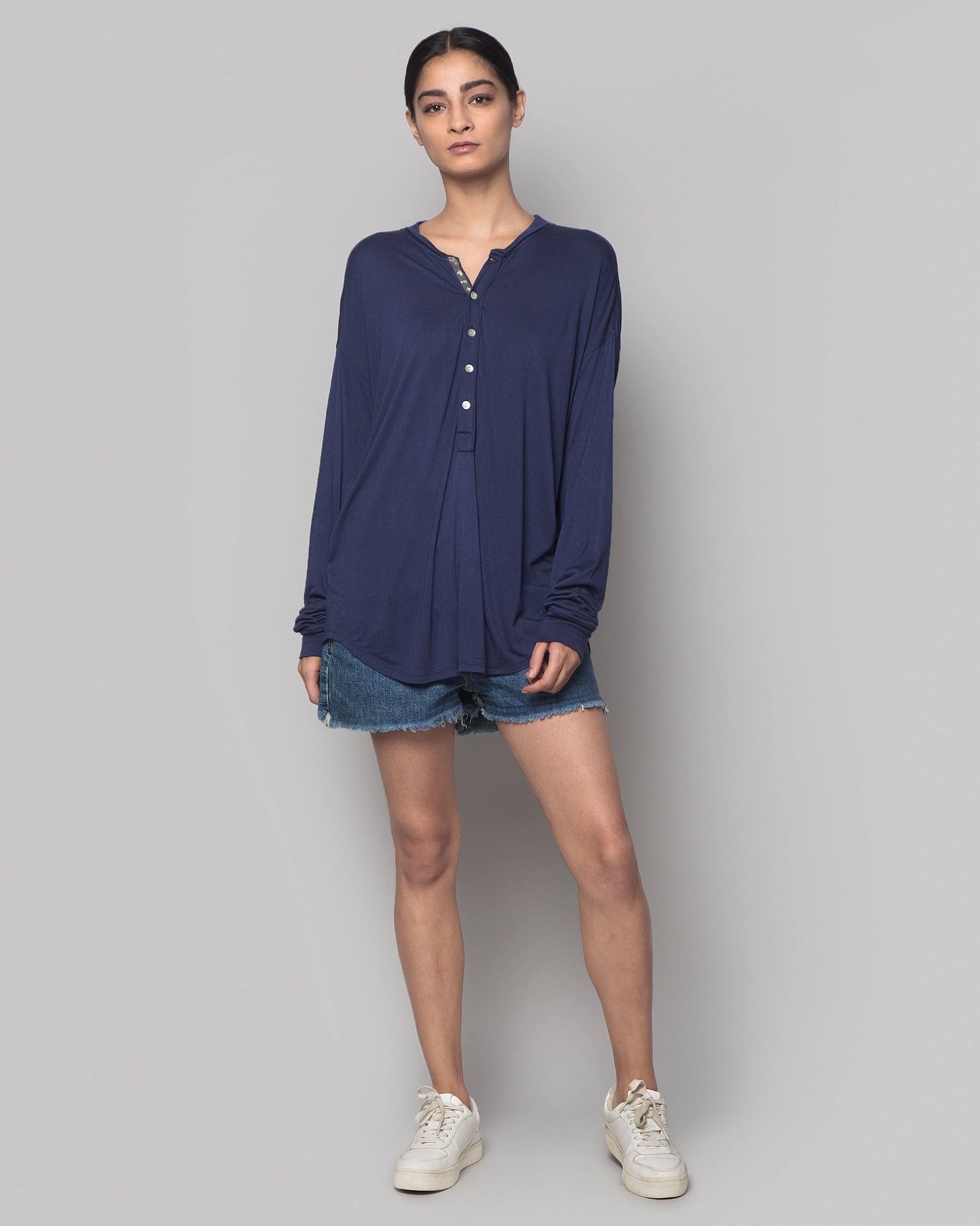 Ukiyo Henley - Indigo
