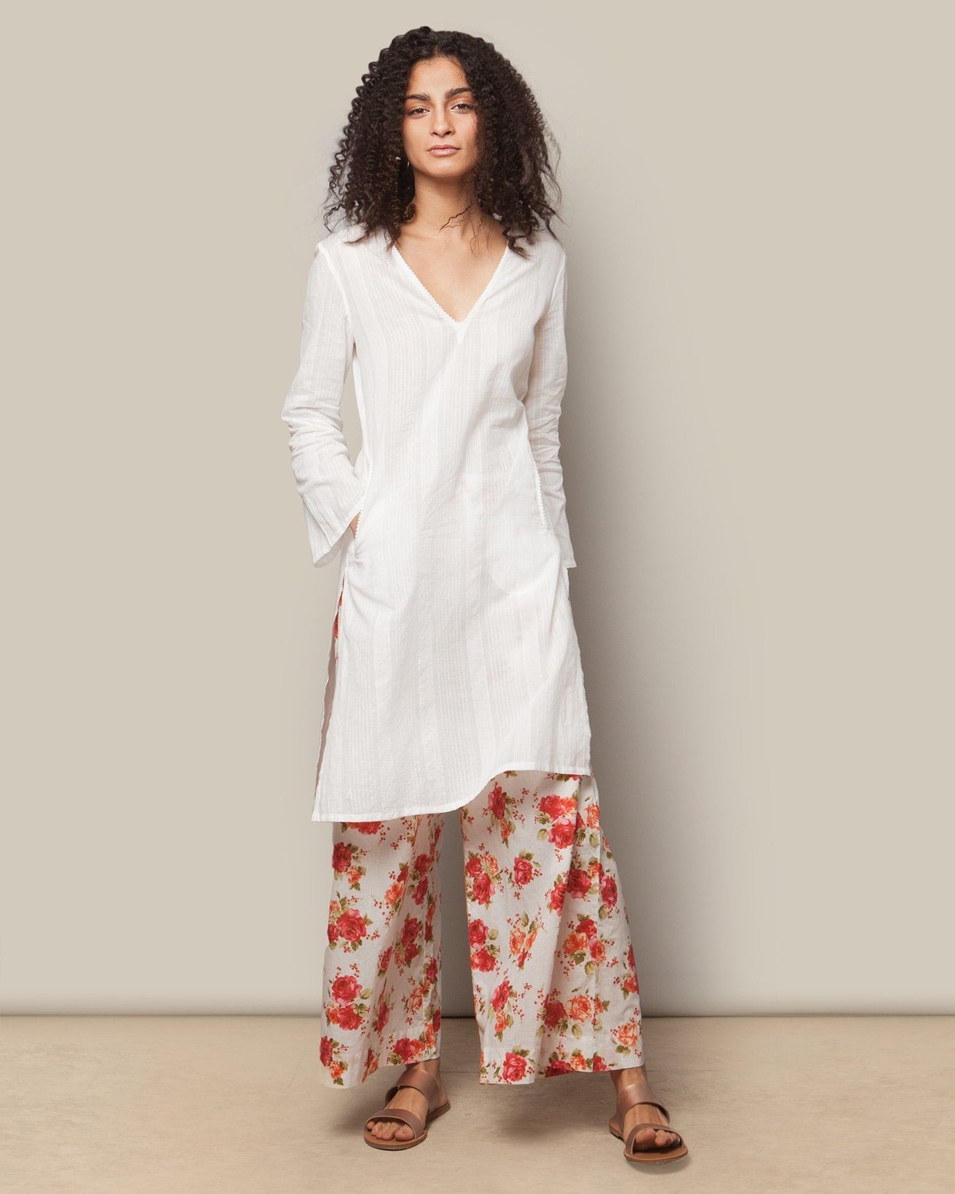 Tie-back Kurta - Ivory