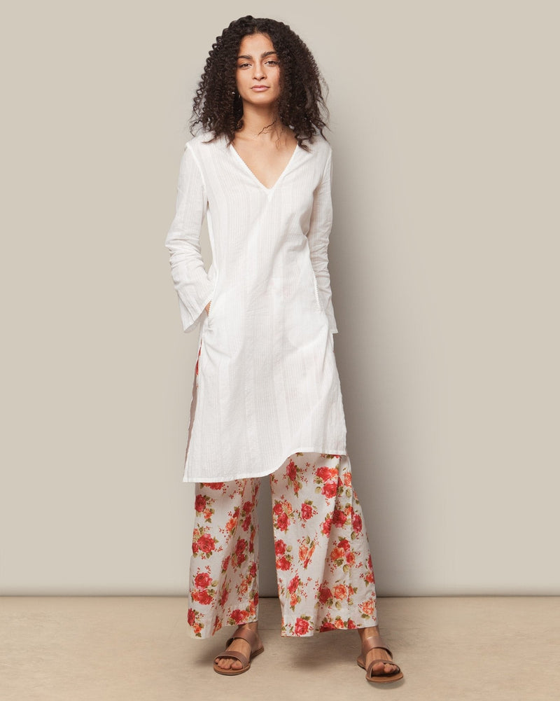 Tie-back Kurta - Ivory