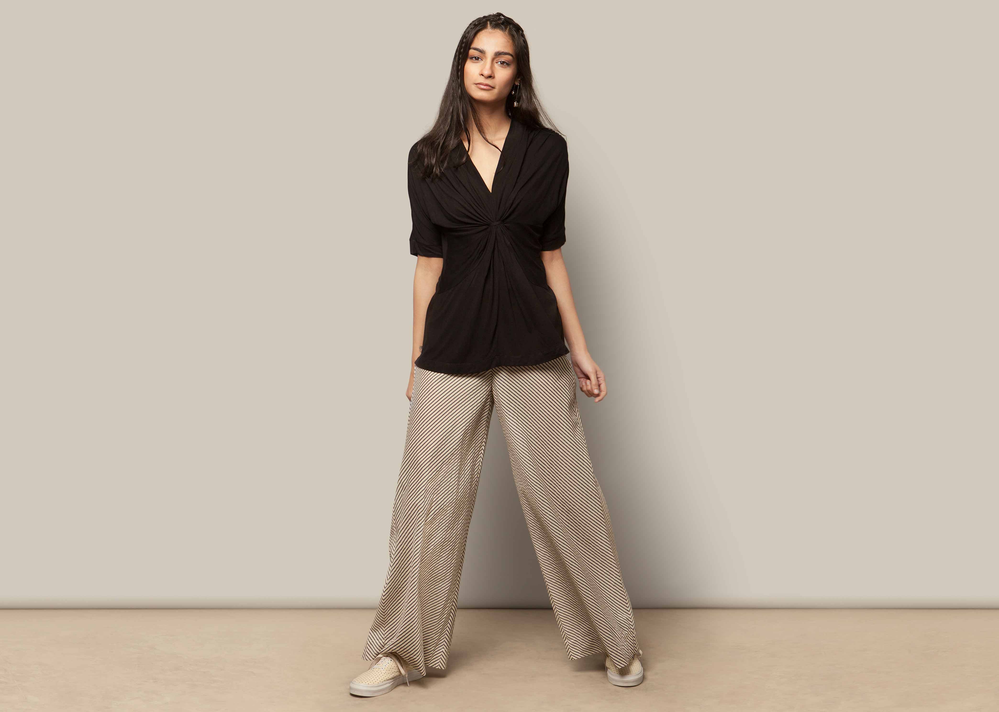 Stripe Wide-leg Trousers