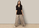 Stripe Wide-leg Trousers