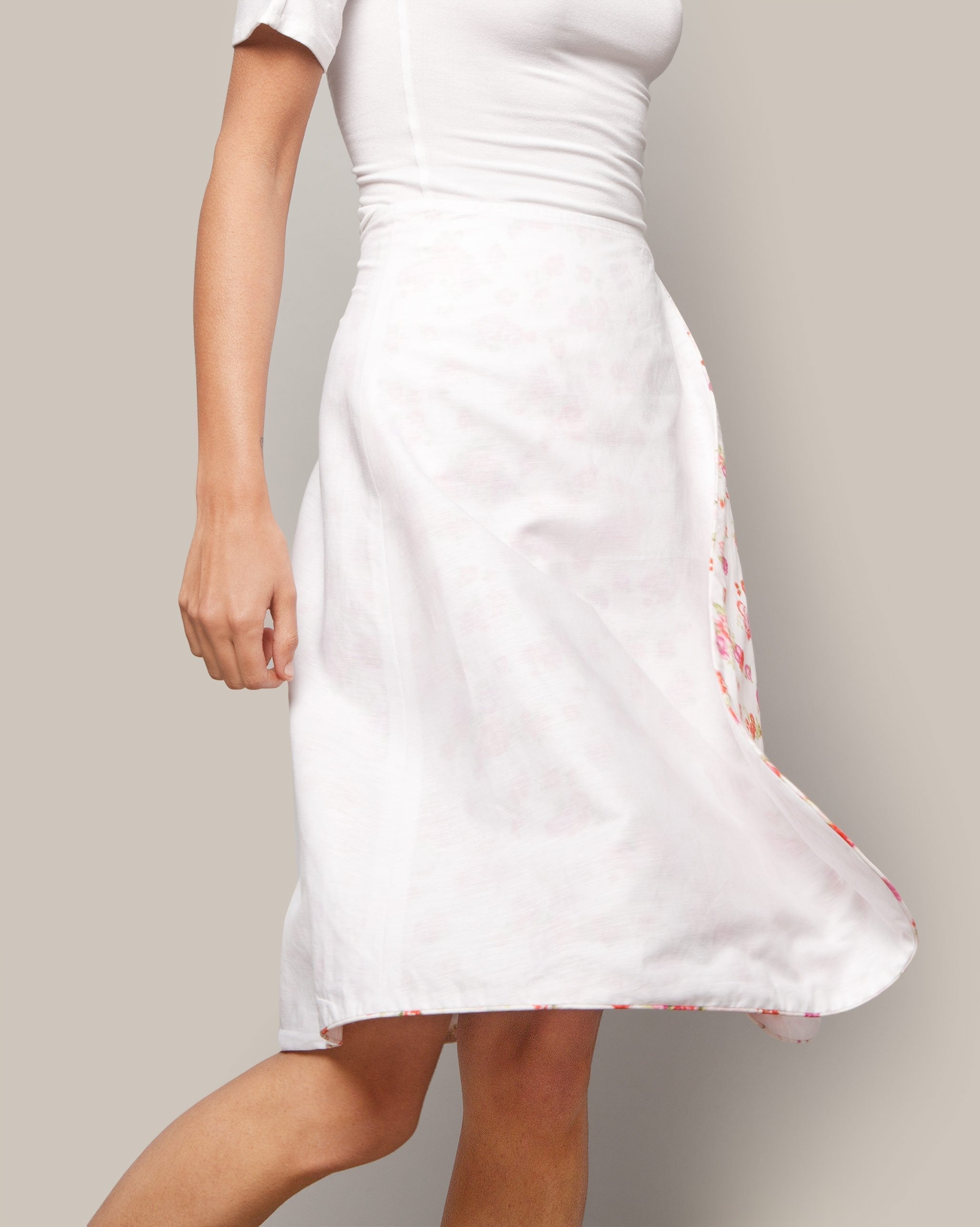 Reversible Wrap Skirt - White