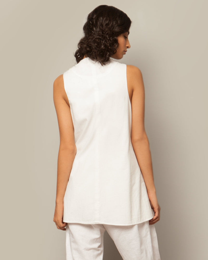 Wrap-front Top - White