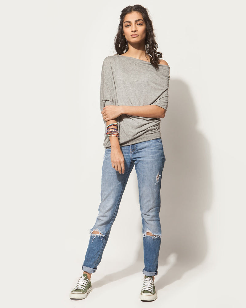 Ukiyo Off-Shoulder Top - Soft Grey