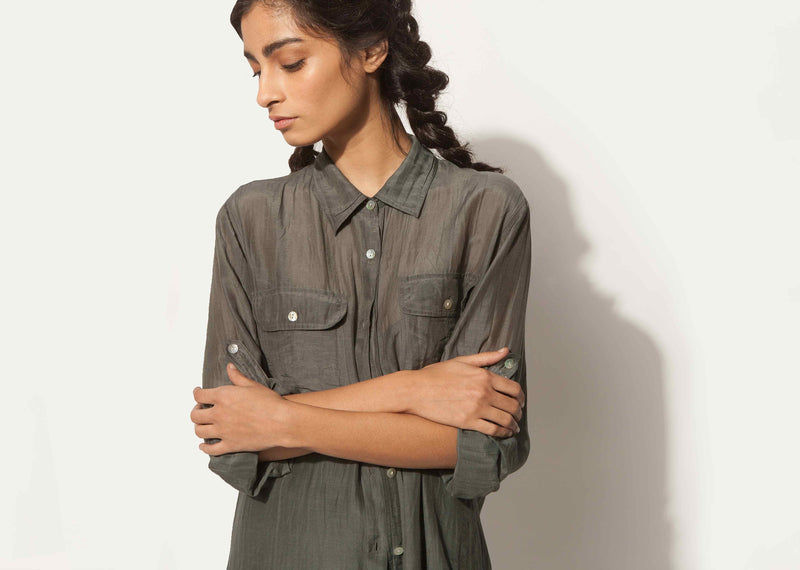 Shibui Shirt Dress - Charcoal
