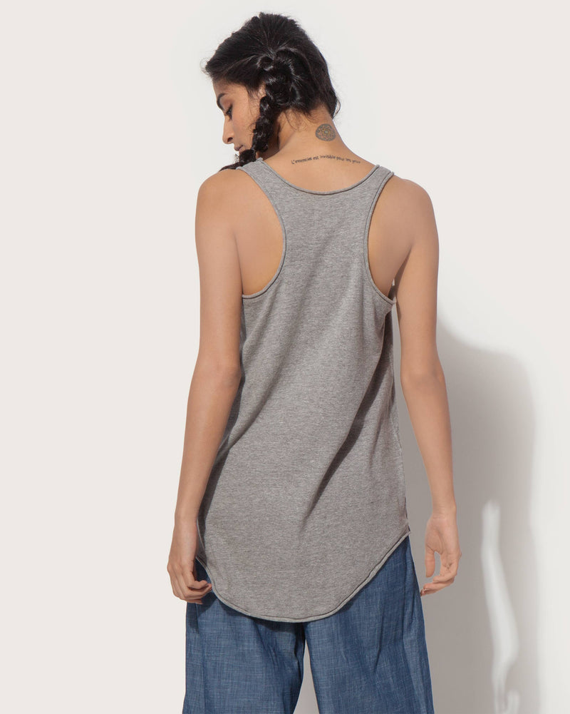 Ukiyo Racerback Tank - Soft Grey