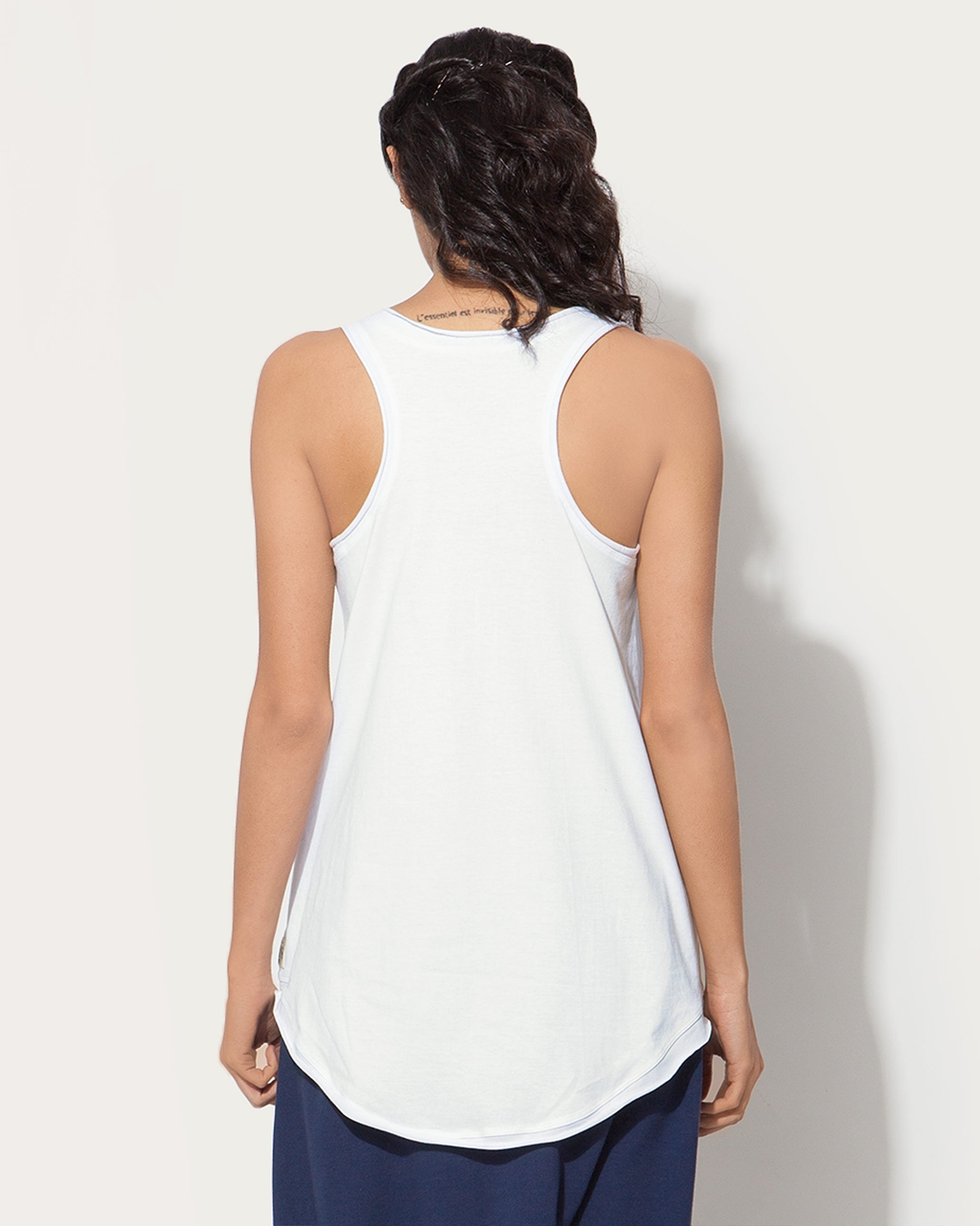 Ukiyo Racerback Tank - White