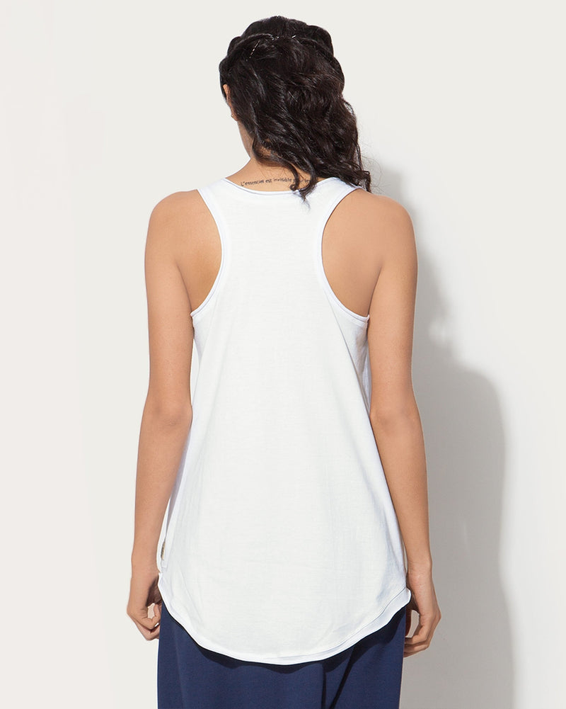 Ukiyo Racerback Tank - White