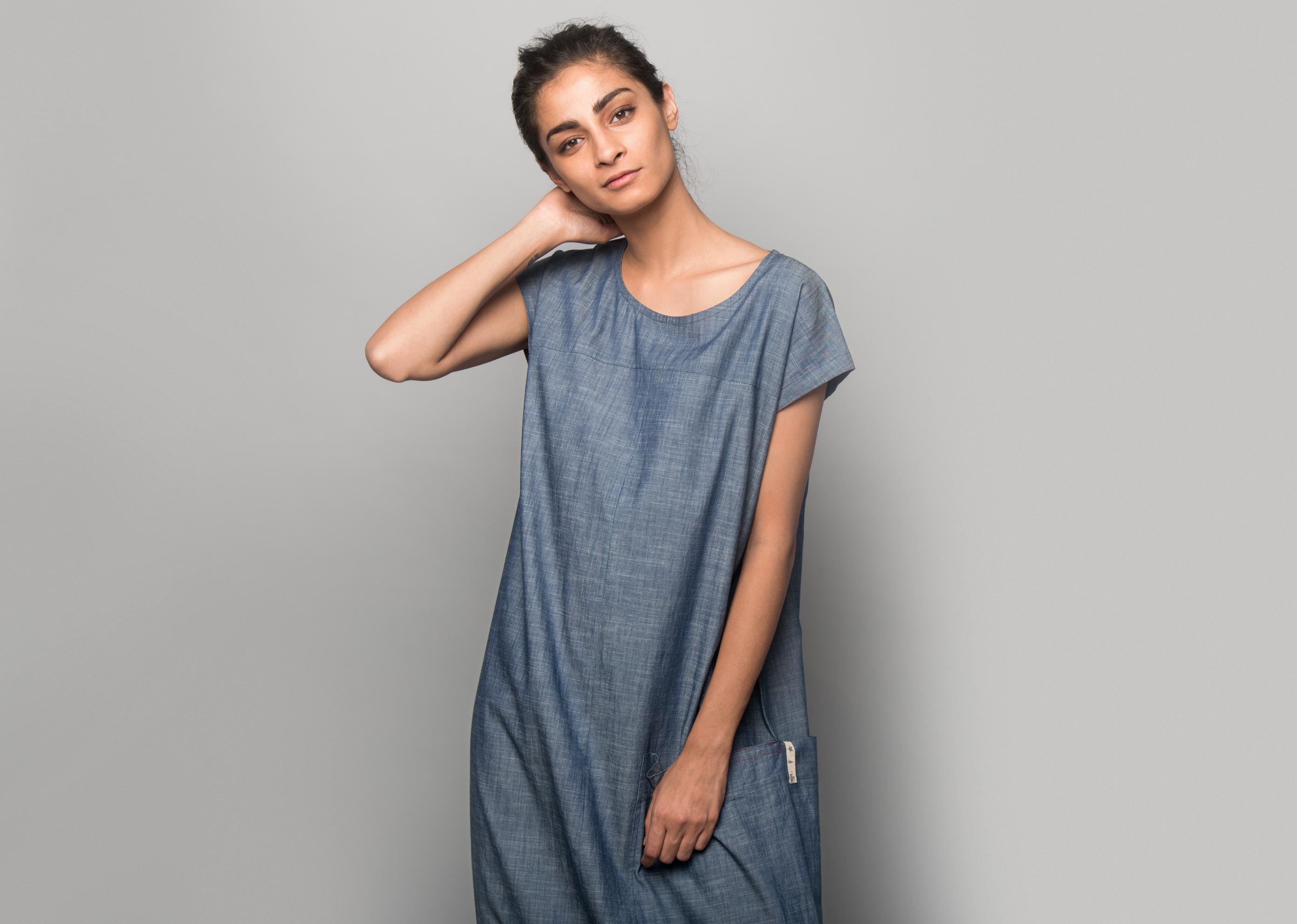 Shibui Chambray Dress - Blue