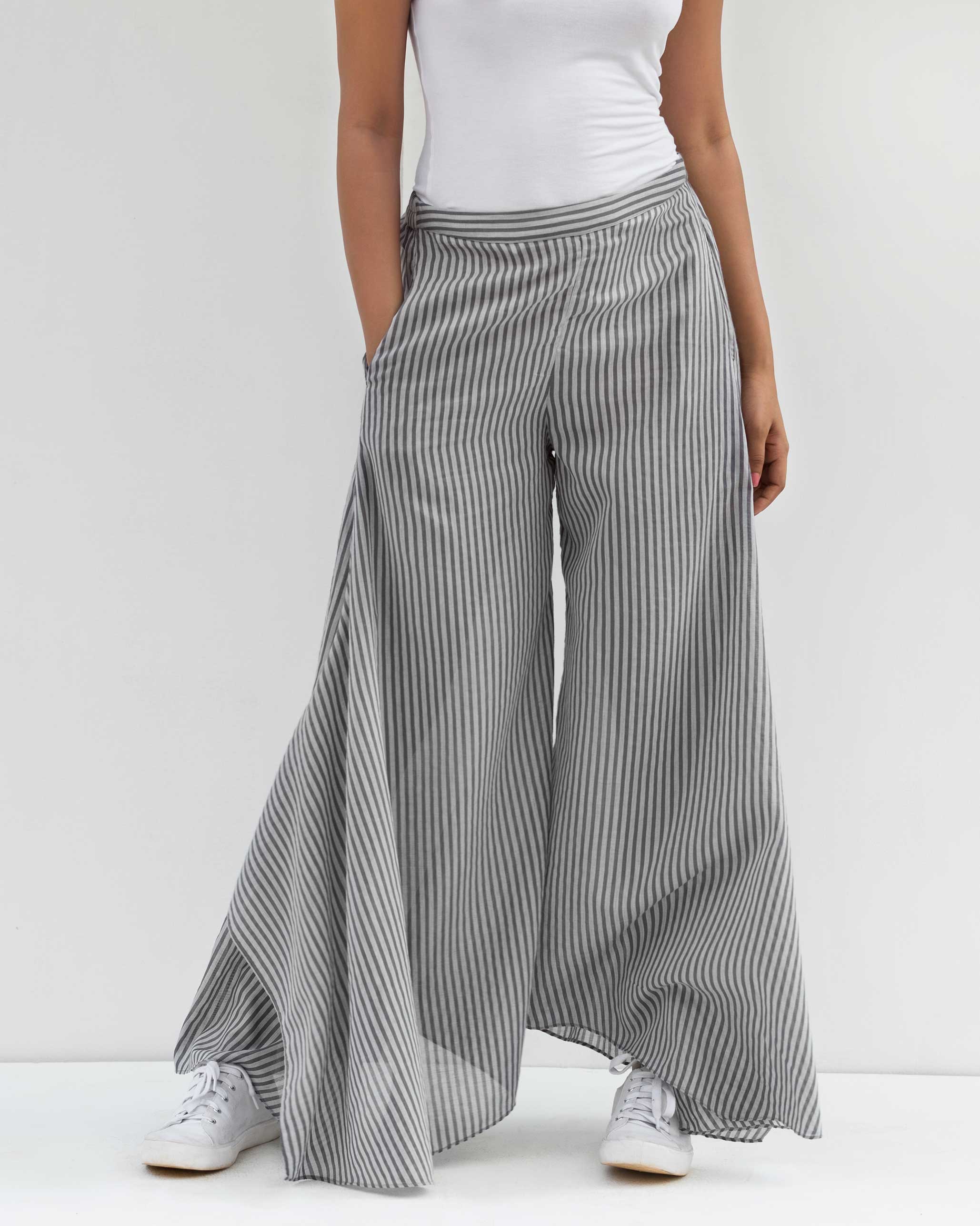 Uneven Hem Pant - Grey