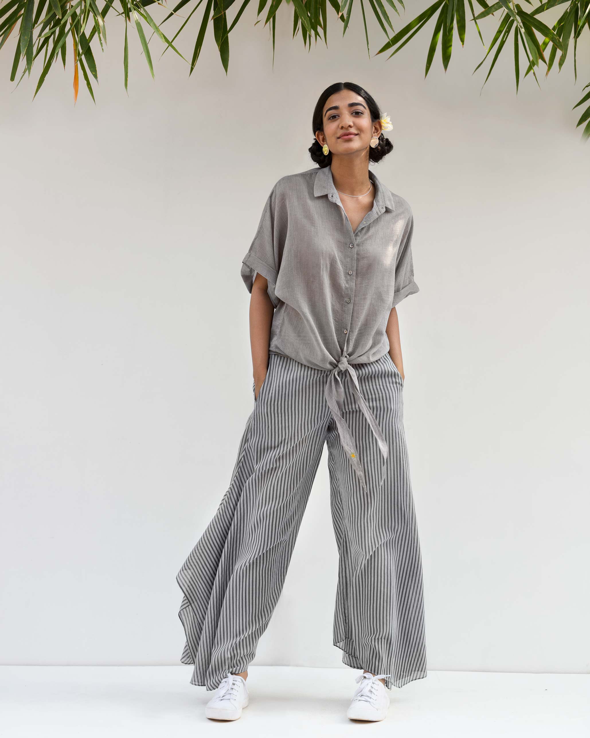 Uneven Hem Pant - Grey
