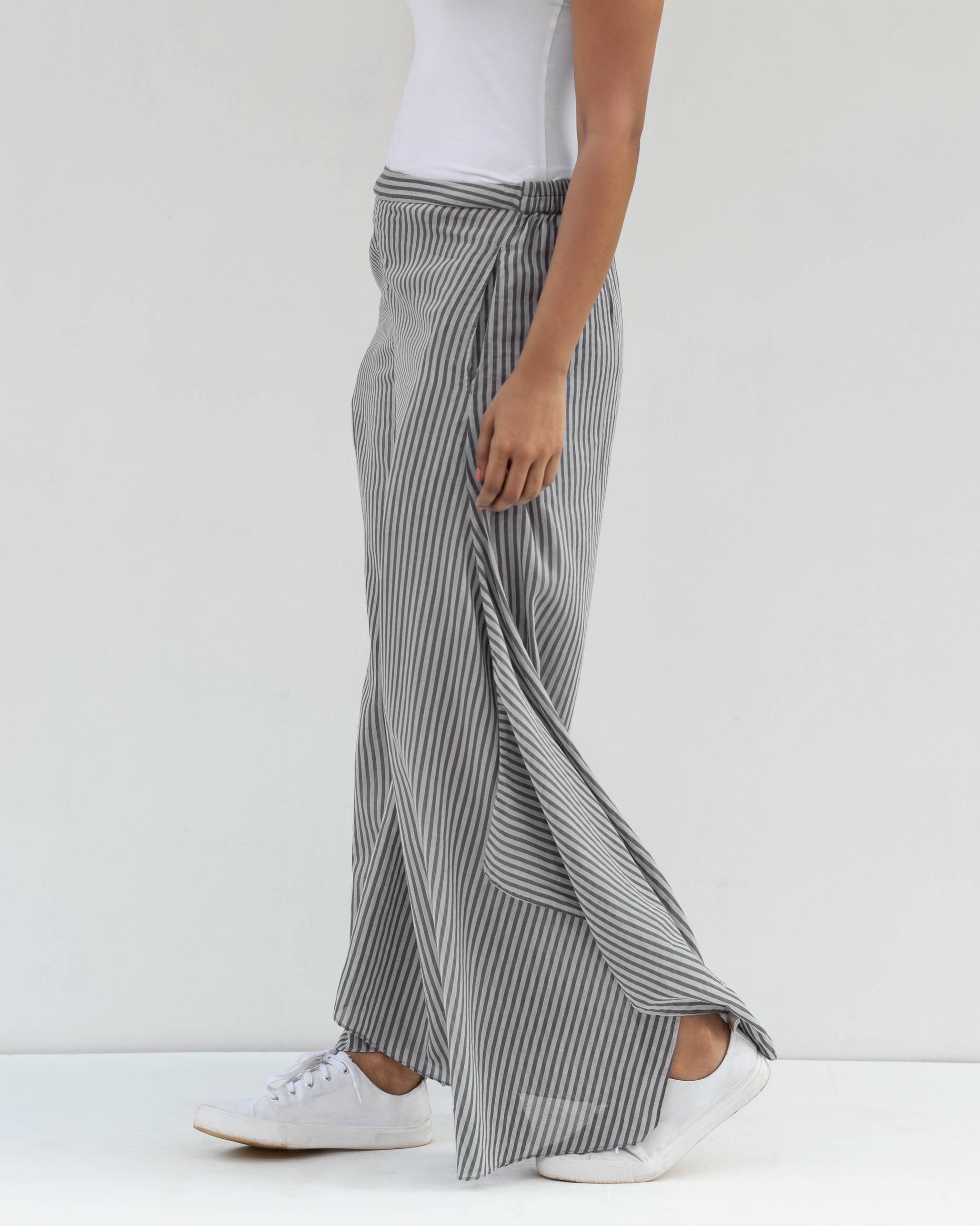 Uneven Hem Pant - Grey