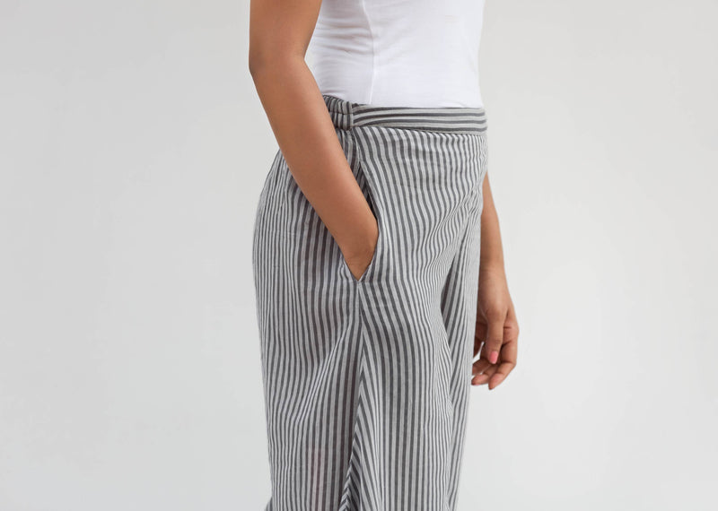 Uneven Hem Pant - Grey