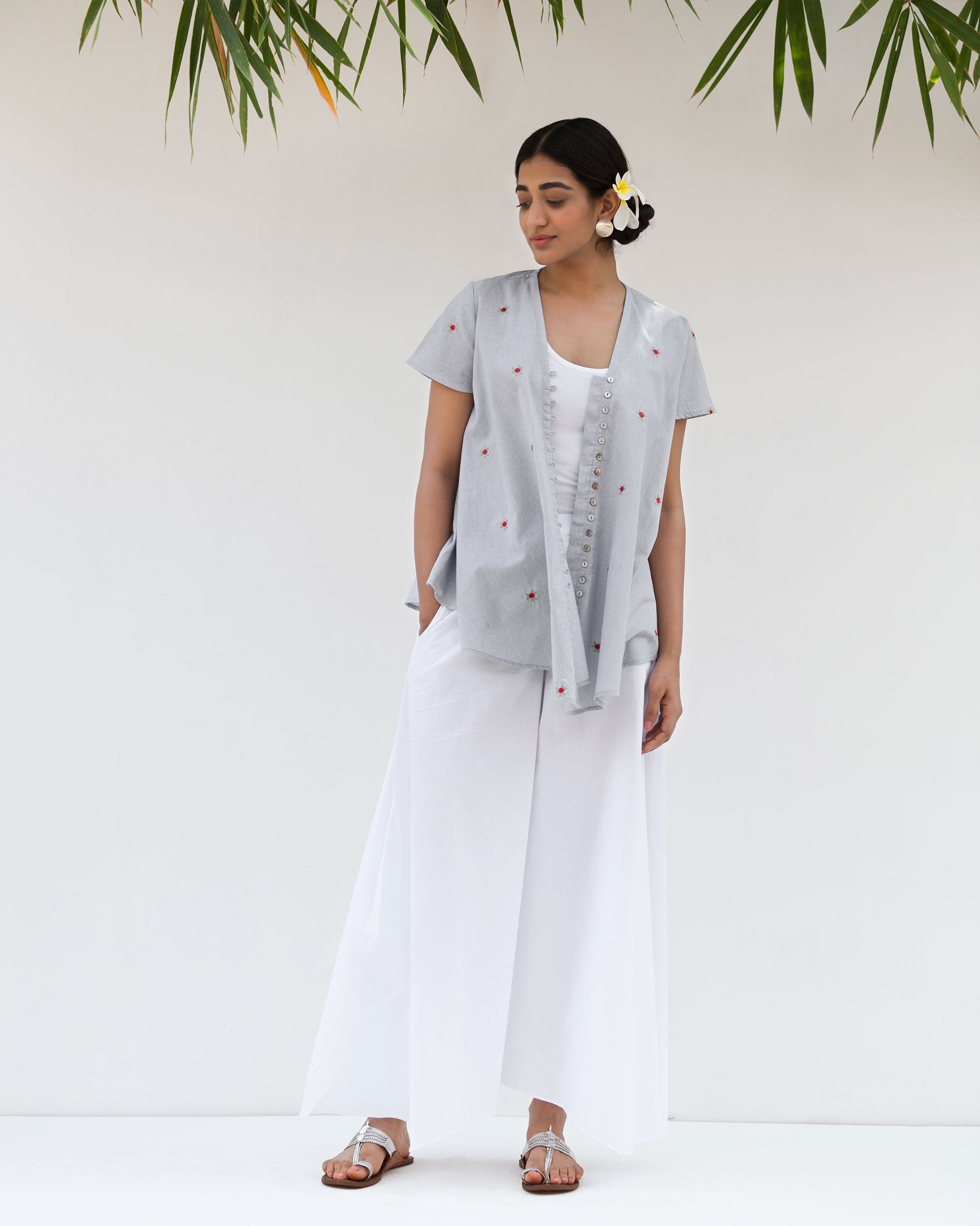 Uneven Hem Pant - White