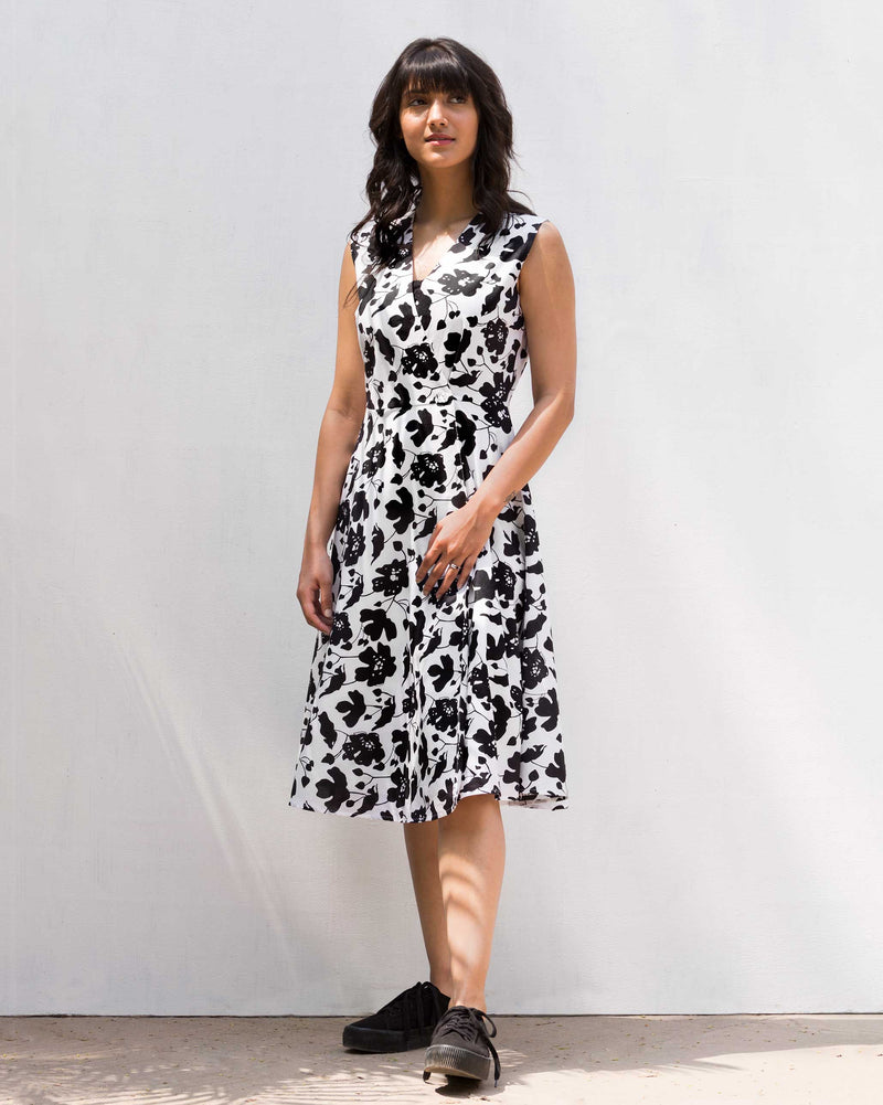 Wrap Dress - Black & White