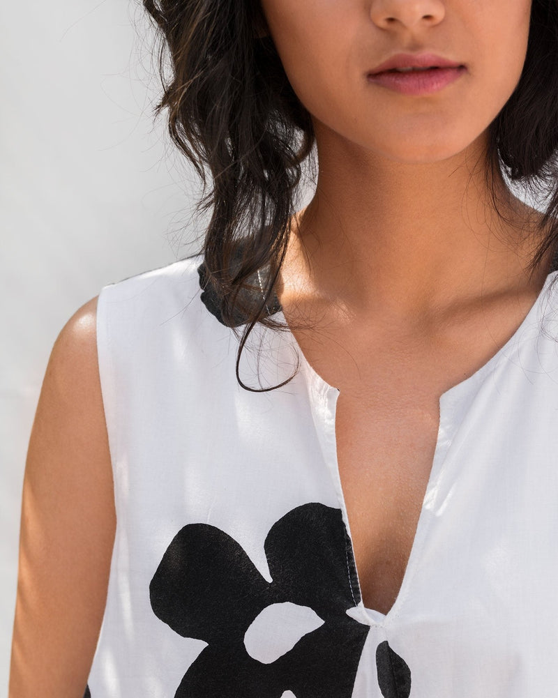 Trapeze Flower Print Dress