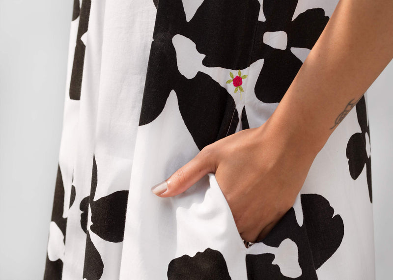 Trapeze Flower Print Dress